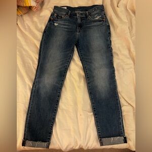 GAP Blue Girlfriend Mid Rise Denim Jeans